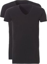 Ten Cate - Heren 2-Pack V-Hals Long T-Shirts Zwart - S