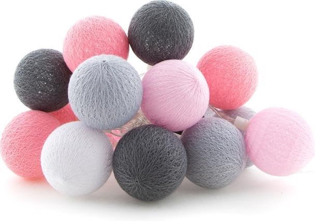Cotton Ball Lights buiten feestverlichting roze 20 ballen Roza