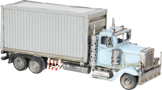 duizend plaag Verwaarlozing Clayre & Eef Decoratie Miniatuur Vrachtauto 29*10*12 cm Blauw Ijzer  Kunststof... | bol.com