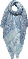 Juleeze Sjaal Dames Print JZSC0436 90*180 cm - Blauw Synthetisch Shawl DamesSjaal