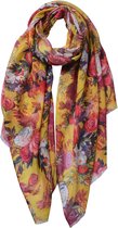 Melady Sjaal Dames Print 70*180 cm Geel Synthetisch Shawl Dames Sjaal