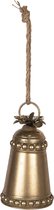 Clayre & Eef Ouderwetse Deurbel Gietijzer Ø 13*16 cm Goudkleurig Metaal Rond deurbel Tuinbel Buitenbel Bel met Klepel