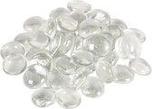 Clayre & Eef Decoratie Steentjes 200 gr / 17-19 mm Transparant Glas Glazen Steentjes