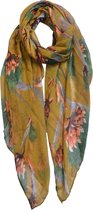 Melady Sjaal Dames Print 80*180 cm Geel Synthetisch Shawl Dames Sjaal