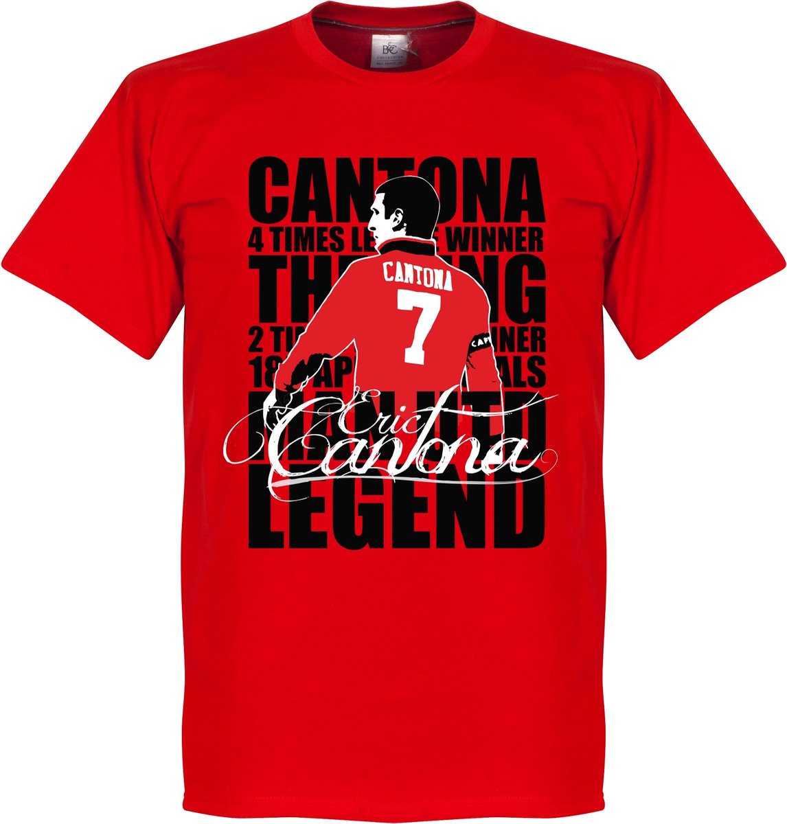 T-shirt Vintage Eric Cantona - Légende Du Football - Taille M - Rouge - Rare