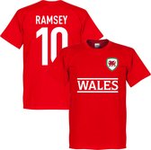 Wales Ramsey 10 Team T-Shirt - Rood - XL