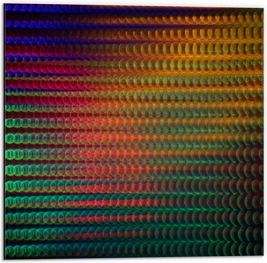Dibond - Gekleurde Bellen - 50x50cm Foto op Aluminium (Wanddecoratie van metaal)