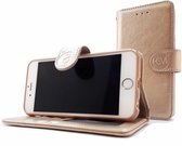 Samsung Galaxy S21 - Etui portefeuille en cuir chatoyant doré - Etui portefeuille en cuir Intérieur couleur TPU - Etui livre - Flip Cover - Boek - Etui de protection 360º