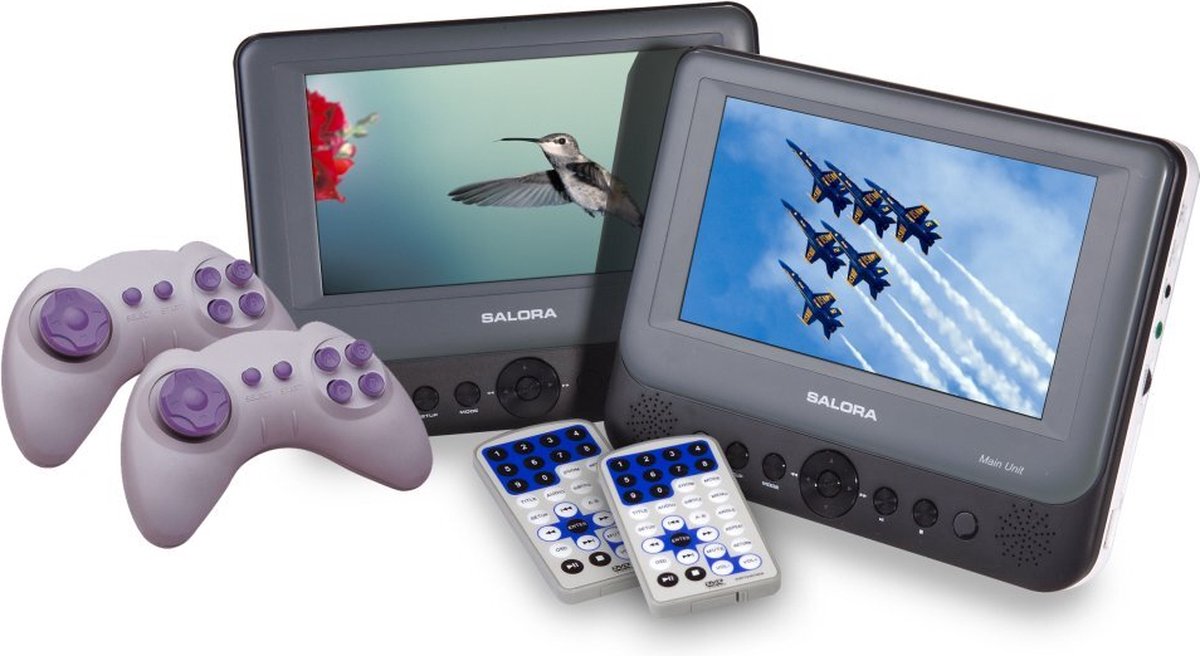 Salora DVP7748DUO+GC - Portable DVD speler - 2 DVD spelers - 2 schermen (7  inch) -... | bol.com