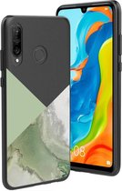 iMoshion Design voor de Huawei P30 Lite hoesje - Marmer - Groen / Zwart