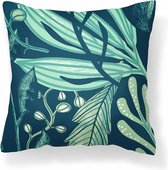 Sierkussen met bloemenprint groen | woondecoratie groen - 60x60cm