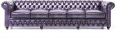 Chesterfield Bank Original Leer | 5-zits | Antiek Paars | 12 jaar garantie