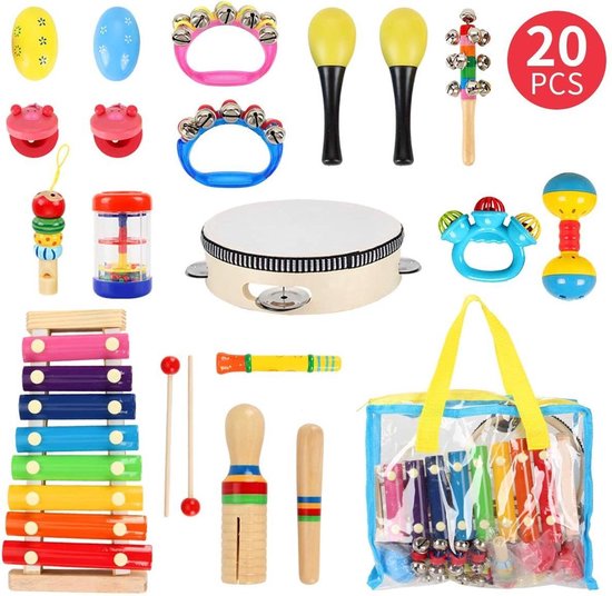 kiezen het formulier Bloedbad FishOaky muziekinstrumenten voor kinderen, 15 stuks, hout, drums voor  kinderen, speelgoed | bol.com