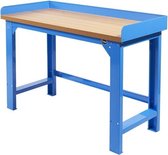 Datona® Werkbank PRO - bamboe werkblad - legbord - 150 cm - Blauw