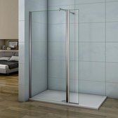 Inloopdouche 50cm met 30cm Flipper Panel,8mm NANO veiligheidsglas,200cm hoog