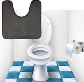 Decopatent® Toiletmat - Wc matjes met anti slip - Wc / Toilet mat - wc matje antislip - Toilet contour mat- Afm 48x48 Cm - Grijs