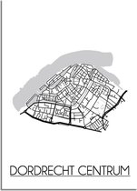 Dordrecht centrum Plattegrond poster A2 poster (42x59,4cm) - DesignClaud