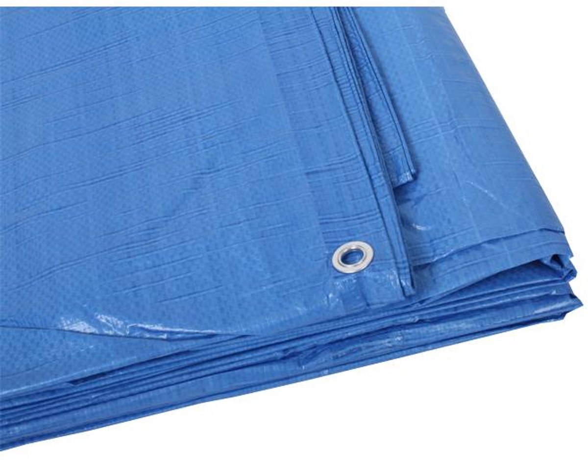 YouPack Afdekzeil 4x6 meter - dekzeil blauw - 100 gr/m2 - aluminium ogen