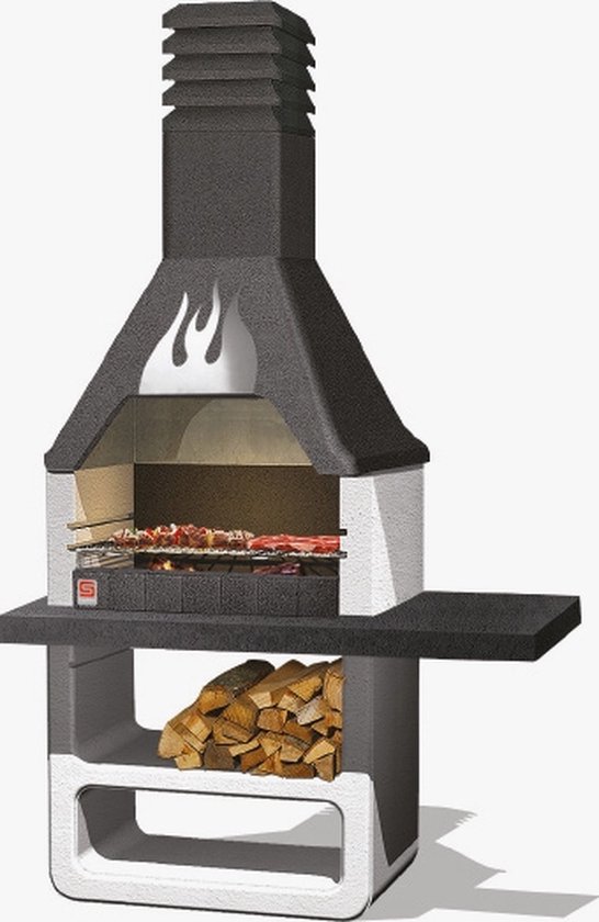 Sarom Fuoco - Betonnen barbecue - Prometeo - Houtskool en hout - 125 x 64 x  215,5 cm | bol.com