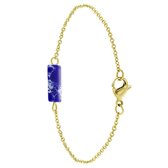 Lulu Jewels - Lapis Lazuli  stalen 14 karaat goldplated armband