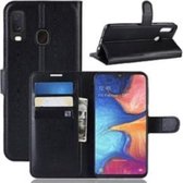 Samsung A20e Hoesje Portemonnee Book Wallet Case Zwart