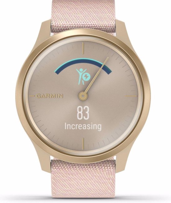 Garmin Vivomove Style - Hybride Smartwatch - Echte wijzers - Verborgen touchscreen - 40mm - Champagne/Dust Rose