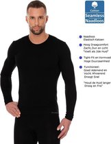 Brubeck Comfort Heren Ondergoed Shirt - Naadloos Ondershirt Elastisch Katoen - Zwart XL