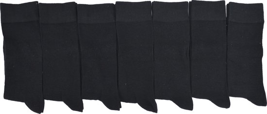 Multipack mannen sokken - effen ZWART - 7 paar chaussettes - heren/homme maat 39/42