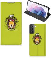 Flipcover Samsung Galaxy S21 Plus Smartphone Hoesje Doggy Biscuit