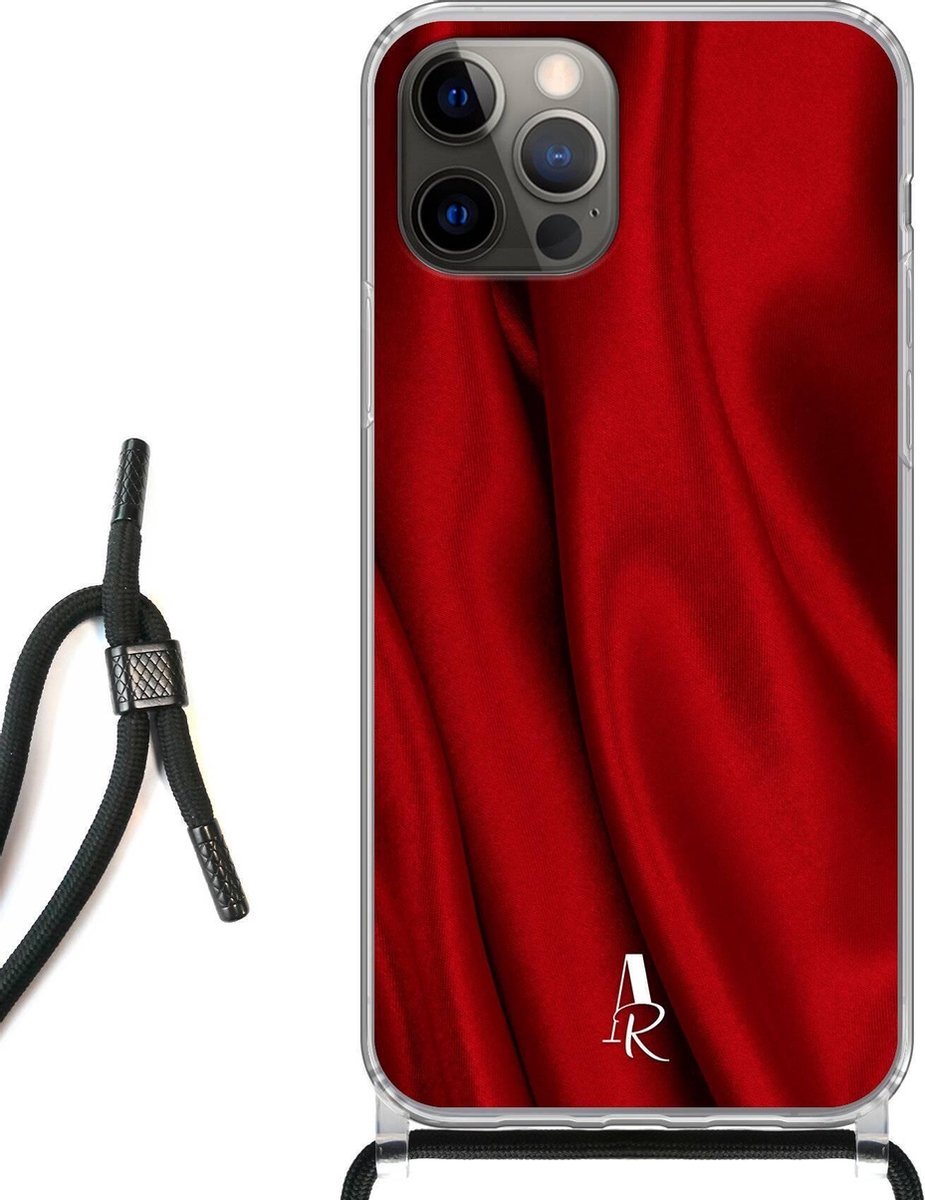 iPhone 12 hoesje met koord - Crimson Satin