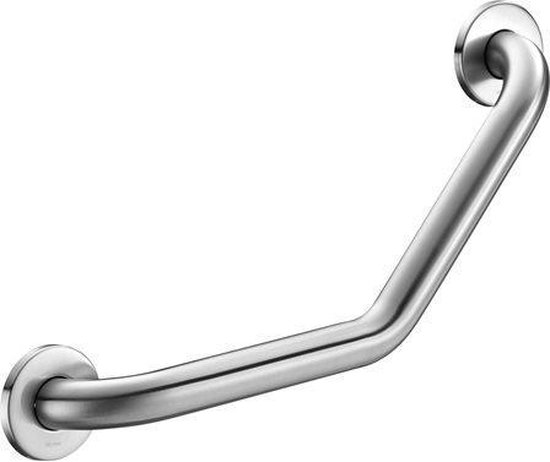 Poignée 135° Ø32 220x220 2 points de fixation inox poli mat.