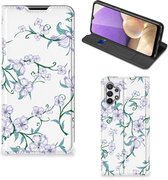 Smart Cover Geschikt voor Samsung Galaxy A32 5G Telefoonhoesje Blossom White