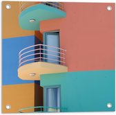Tuinposter – Gekleurd Flatje - 50x50cm Foto op Tuinposter  (wanddecoratie voor buiten en binnen)