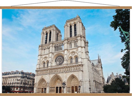 Schoolplaat – Notre-Dame in Parijs - 120x80cm Foto op Textielposter (Wanddecoratie op Schoolplaat)