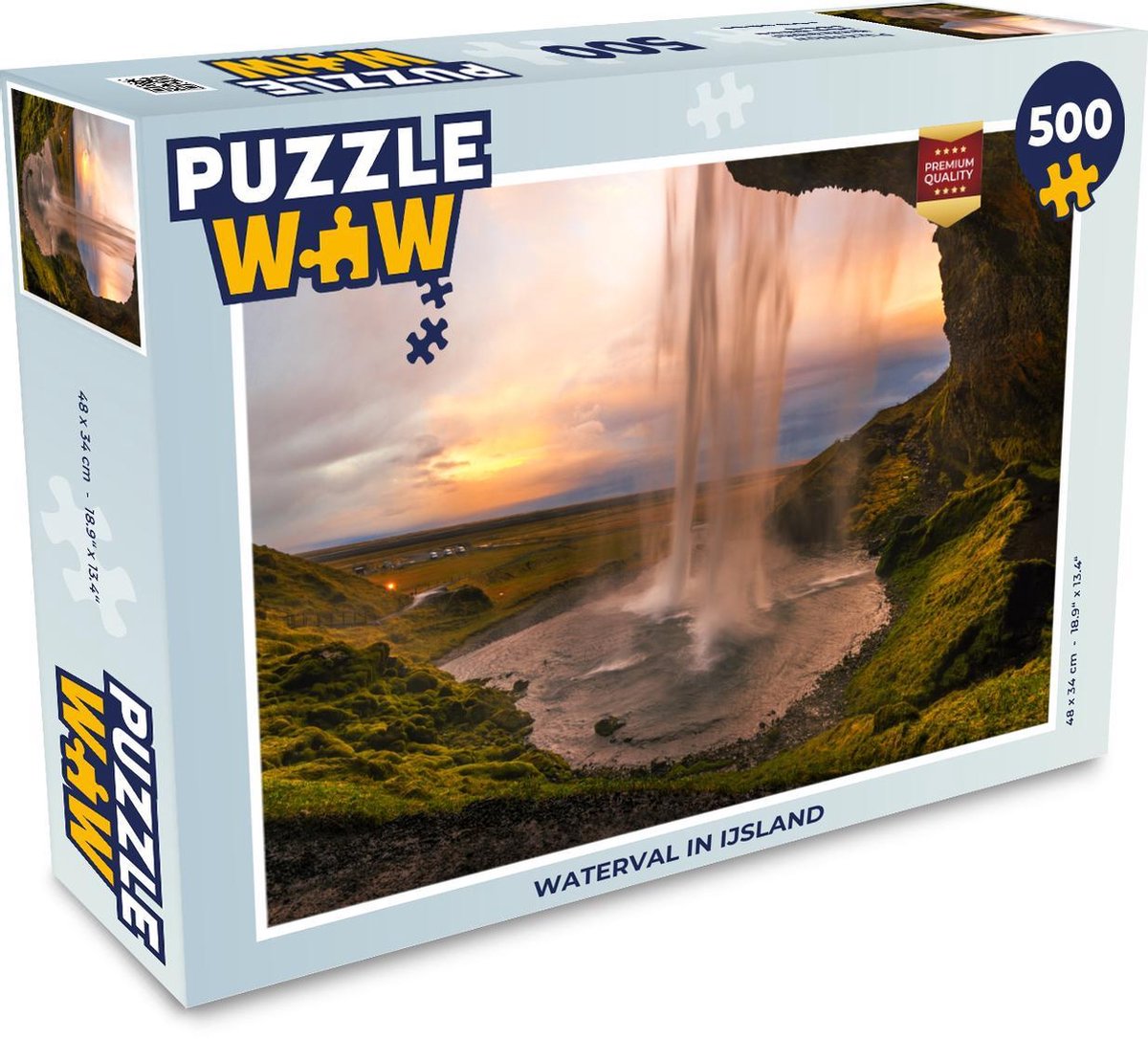 Afbeelding van product Puzzel 500 stukjes Watervallen - Waterval in IJsland - PuzzleWow heeft +100000 puzzels