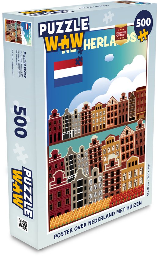 Puzzel 500 stukjes Nederlands - Poster over Nederland met huizen -  PuzzleWow heeft... | bol.com