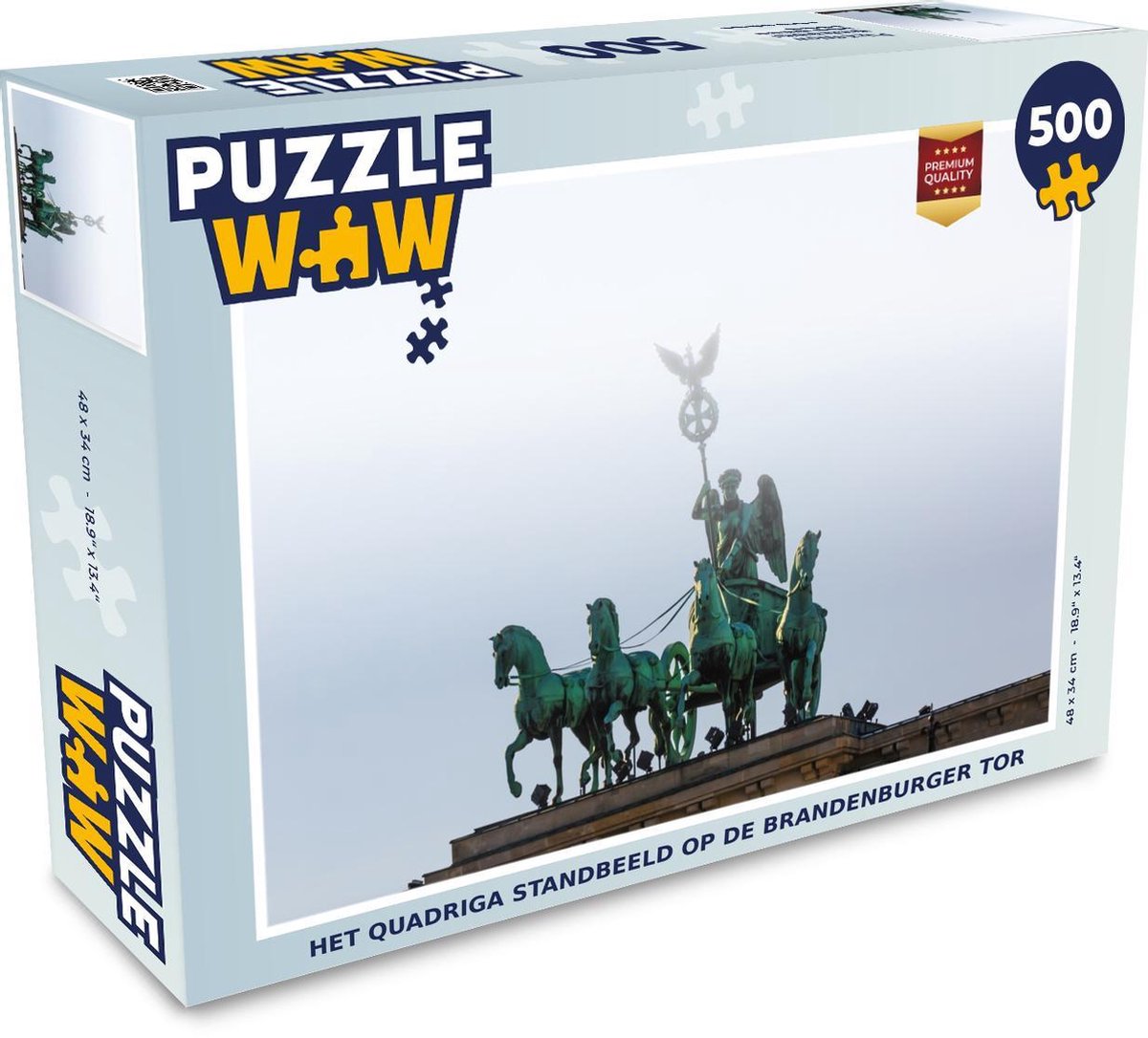 Afbeelding van product Puzzel 500 stukjes Brandenburger Tor - Het Quadriga standbeeld op de Brandenburger Tor puzzel 500 stukjes - PuzzleWow heeft +100000 puzzels