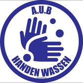 Vloersticker 'A.u.b. handen wassen', 300 mm