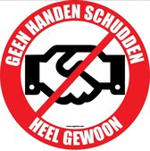 Vloersticker 'Geen handen schudden', 150 mm