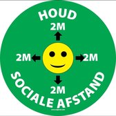 Vloersticker 'Houd sociale afstand', groen, 100 mm