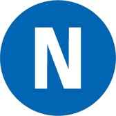 Neutrale geleider sticker op rol, blauw wit 16 mm - 1000 per rol