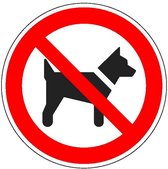 Verboden voor honden sticker - ISO 7010 - P021 50 mm - 10 stuks per kaart