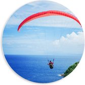 Forex Wall Circle - Parachute Ascensionnel sur Montagnes et Mer - Photo 60x60cm sur Wall Circle (avec système d'accrochage)