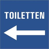 WC deur sticker toiletten links 200 x 200 mm