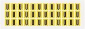 Letter stickers geel/zwart teksthoogte: 15 mm letter U