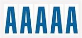 Letter stickers wit/blauw teksthoogte: 75 mm letter A