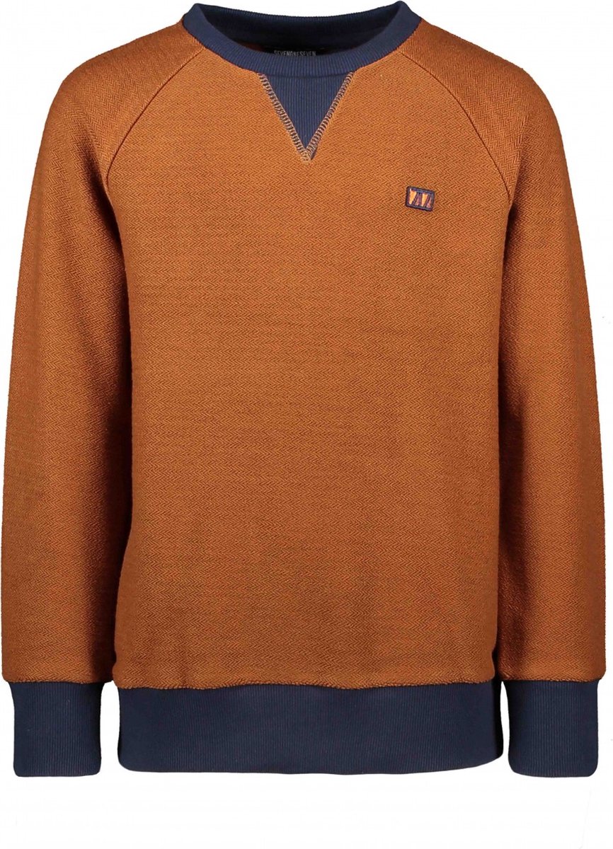 Seven-One-Seven Jongens sweaters Seven-One-Seven Stanley raglan contrast sleeves swe Horse Brown 134/140