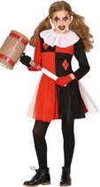 Fiestas Guirca Verkleedjurk Harlequin Polyester Zwart/rood Mt 5-6 Jaar