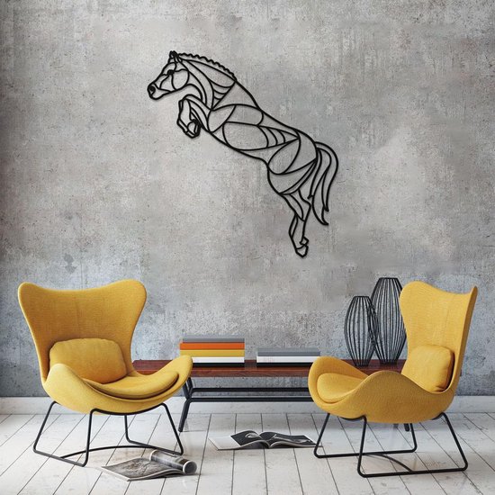 Springend paard - Geometrisch 67 x 59 cm