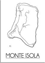 Monte Isola Italie Plattegrond poster A2 poster (42x59,4cm) - DesignClaud